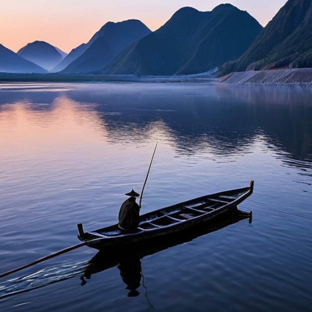 북한의 주요 강 압록강과 두만강 - **Prompt:** A wide, majestic aerial view of the Yalu River (Amnok River) at a dramatic twilight hour...