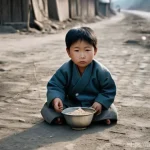 Home 11 북한의 위기 관리 기근과 지원 체계 - **Prompt:** A somber, realistic photograph capturing the daily struggle for survival in a North Kore...