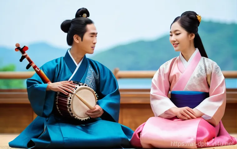 북한의 전통 악기 아쟁과 장고 - **An Energetic Janggu Drummer:**
"An energetic male Korean Janggu drummer in a dynamic pose, dre... 북한의 전통 악기 아쟁과 장고 - **An Energetic Janggu Drummer:**
"An energetic male Korean Janggu drummer in a dynamic pose, dre...