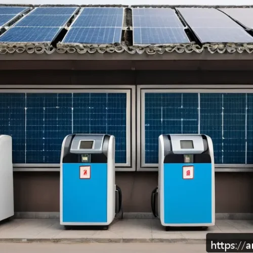 북한의 전기차 개발   새로운 시도 - A detailed urban scene in Pyongyang, North Korea, showcasing a modest electric car charging station ...